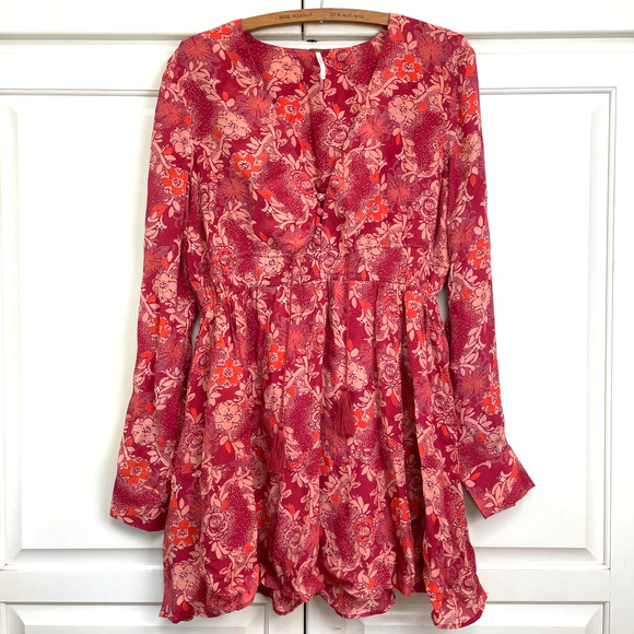 Free People Stealing Fire Tunic Dress Sz S Bohemian Hippie Light & Flowy - Picture 2 of 15
